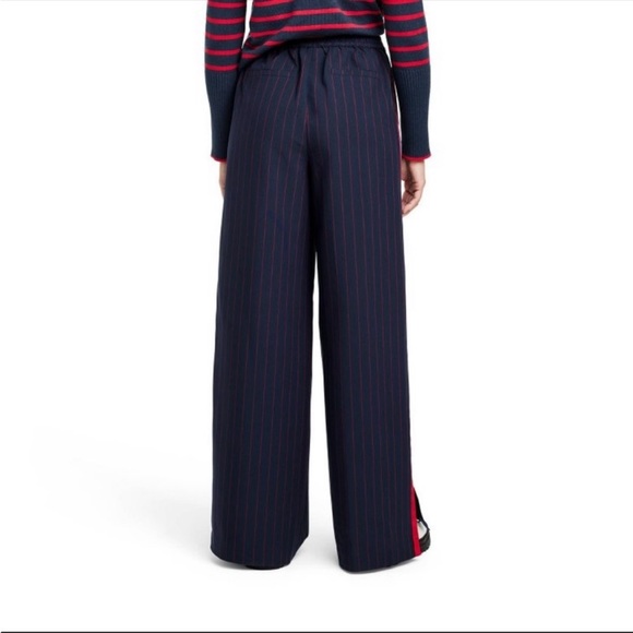La Ligne for Target Side Stripe Wide Leg Trousers Navy/Red - Picture 2 of 7